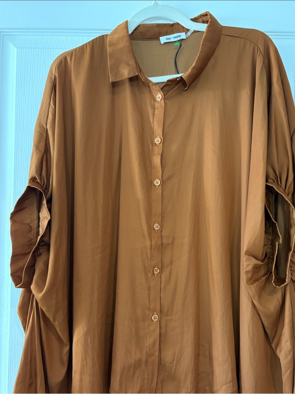 Day & Mood Women's Rust Button-Front Blouse